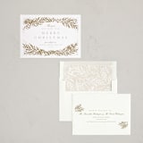 "Spread Cedars" - Letterpress Holiday Cards in Golden by Amy Kross - Assembled