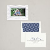 "Swiss Dot" - Letterpress Holiday Cards in Denim by Wildfield Paper Co - Assembled