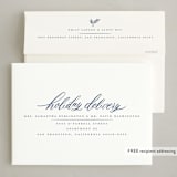 "Swiss Dot" - Letterpress Holiday Cards in Denim by Wildfield Paper Co - FREE Recipient Addressing