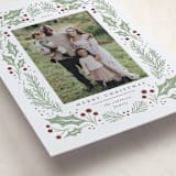 "Holly Berry Wreath" - Letterpress Holiday Cards in Holly Berry by Wildfield Paper Co - Detail