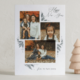 "Leafy Corners" - Letterpress Holiday Cards in Grass by Alethea and Ruth - Front