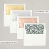 "Leafy Corners" - Letterpress Holiday Cards in Grass by Alethea and Ruth - Envelope Liner Options