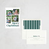 "Merry Collage" - Letterpress Holiday Cards in Pine by Robert and Stella - Assembled