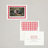 "scallop edge" - Letterpress Holiday Cards in Crimson by Sara Hicks Malone - Assembled