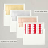 "scallop edge" - Letterpress Holiday Cards in Crimson by Sara Hicks Malone - Envelope Liner Options