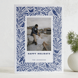 "Blue Jays" - Letterpress Holiday Cards in Navy by Kristen Knechtel - Front