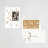 "Christmas Ornaments" - Letterpress Holiday Cards in Sand by Vivian Yiwing - Assembled