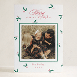 "Christmas Holly" - Letterpress Holiday Cards in Holly Berry by Alston Foster - Front