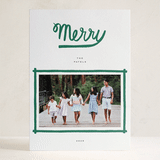 "Be Merry" - Letterpress Holiday Cards in Pine by Pati Cascino - Front