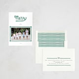 "Be Merry" - Letterpress Holiday Cards in Pine by Pati Cascino - Assembled