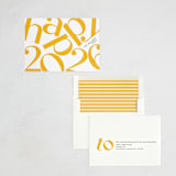"Happy New YEAR" - Letterpress Holiday Cards in Sunshine by Pati Cascino - Assembled