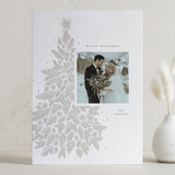 "Whimsical Tree" - Letterpress Holiday Cards in Mist by Randi Cirelli - Front