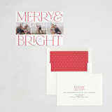"Merry and Bright" - Letterpress Holiday Cards in Cherry by Laura Hamm - Assembled
