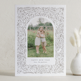 "Christmas Magic" - Letterpress Holiday Cards in Cobblestone by Amy Payne - Front