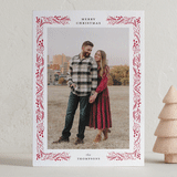 "Christmas Border" - Letterpress Holiday Cards in Santa by Ashlee Townsend - Front