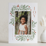 "Joyful Greens" - Letterpress Holiday Cards in Sage by Angela Garrick - Front