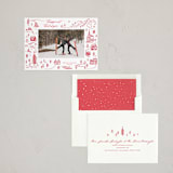 "Ski Town" - Letterpress Holiday Cards in Crimson by Kayla King - Assembled