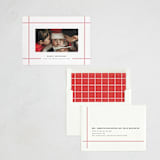 "Simple Plaid" - Letterpress Holiday Cards in Holly Berry by Orasie - Assembled