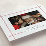 "Simple Plaid" - Letterpress Holiday Cards in Holly Berry by Orasie - Detail