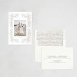 "Foliage Vine" - Letterpress Holiday Cards in Snow by Jennifer Holbrook - Assembled