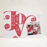 "Scandi Joy" - Letterpress Holiday Cards in Candy Cane by Melanie Kosuge - Front