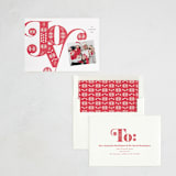 "Scandi Joy" - Letterpress Holiday Cards in Candy Cane by Melanie Kosuge - Assembled