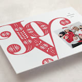 "Scandi Joy" - Letterpress Holiday Cards in Candy Cane by Melanie Kosuge - Detail