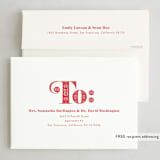 "Scandi Joy" - Letterpress Holiday Cards in Candy Cane by Melanie Kosuge - FREE Recipient Addressing