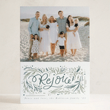 "Rejoice lettering" - Letterpress Holiday Cards in Pine by Hannah Williams - Front