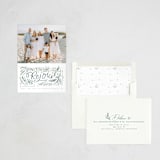 "Rejoice lettering" - Letterpress Holiday Cards in Pine by Hannah Williams - Assembled