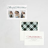 "Merriest Script" - Letterpress Holiday Cards in Pine by Sarah Brown - Assembled