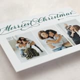 "Merriest Script" - Letterpress Holiday Cards in Pine by Sarah Brown - Detail