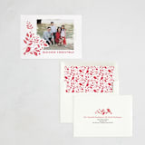 "Bird and foliage" - Letterpress Holiday Cards in Poinsettia by Tatjana Koraksic - Assembled