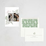 "Joyful foliage" - Letterpress Holiday Cards in Mint by Beth Schneider - Assembled