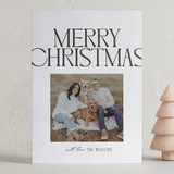 "Chic Type" - Letterpress Holiday Cards in Mist by Owl and Toad - Front
