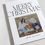"Chic Type" - Letterpress Holiday Cards in Mist by Owl and Toad - Detail