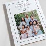"Elegant Bow Holiday" - Letterpress Holiday Cards in Charcoal by Chelsea Petaja - Detail