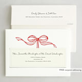 "Tied with a bow" - Letterpress Holiday Cards in Holly Berry by SimpleTe Design - FREE Recipient Addressing