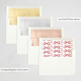 "Tied with a bow" - Letterpress Holiday Cards in Holly Berry by SimpleTe Design - Envelope Liner Options