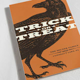 "Trick or Treat Raven" - Halloween Cards in Pumpkin by Alex Elko Design - Detail