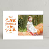 "Cutest Pumpkin" - Halloween Cards in Pumpkin by Little Print Design - Front