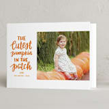 "Cutest Pumpkin" - Halloween Cards in Pumpkin by Little Print Design - Folded Card
