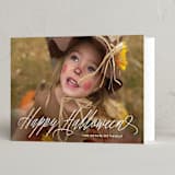 "Spooky Script" - Halloween Cards in Ghostly white by Hooray Creative - Folded Card