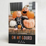 "Oh My Gourd" - Halloween Cards in Pumpkin by Dawn Pope - Folded Card