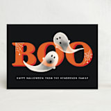 "BOO!" - Halloween Cards in Charcoal by Megan Cash - Front