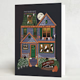 "Halloween House" - Halloween Cards in Persimmon by Becky Nimoy - Folded Card