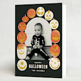 "Pumpkin Arch" - Halloween Cards in Storm by Baumbirdy - Folded Card