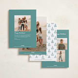 "Little Trees" - Holiday Cards in Blue Spruce by Corinne Malesic - Back of Card Options