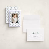 "Little Trees" - Holiday Cards in Blue Spruce by Corinne Malesic - Assembled