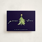 "Simple Tree" - Holiday Cards in Navy by Erin Deegan - Front